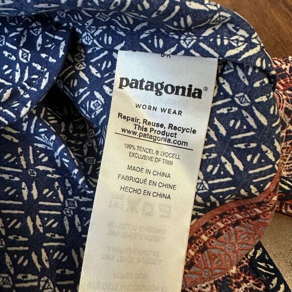 PATAGONIA Lost Wildflower Dress in Sunburst Crux Navy w Pockets Adjustable - Picture 8 of 11